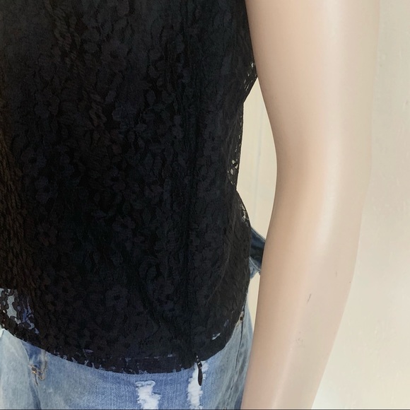 3/$30 Steilmann Black Lace Sleeveless Lined Blouse - Picture 7 of 10
